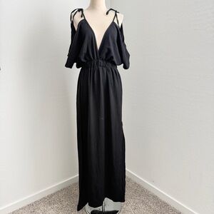 Black Maxi Dress with Shoulder Ties